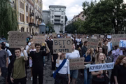 Protesto contra Zelensky na Ucrânia 