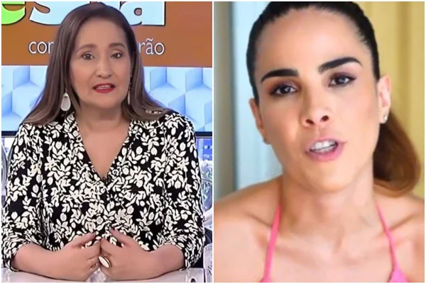 Montagem com prints coloridos de vídeos de Sônia Abrão e Wanessa Camargo - Metrópoles