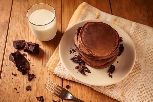 panquecas de cacau ou chocolate