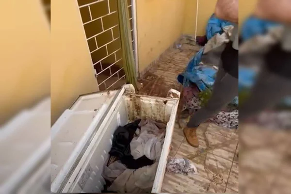 Corpo de mulher em freezer estava enrolado em cortinas e com cal. Veja