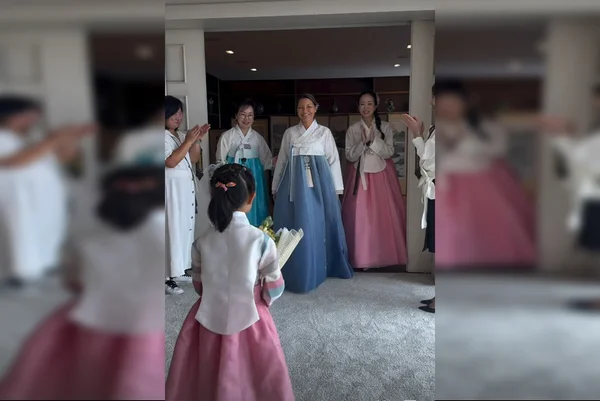 Janja visita representantes da comunidade coreana em SP e ganha Hanbok