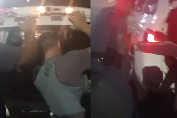 Capturas de tela de vídeo que mostra prisão em flagrante em Mogi Mirim. - Metrópoles