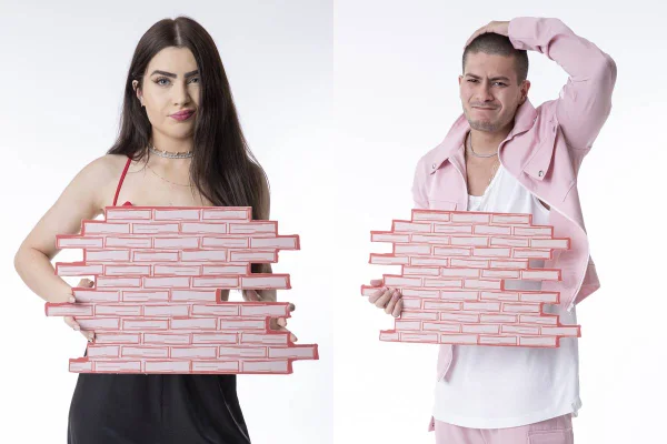 Montagem com duas fotos de Jade Picon e Arthur Aguiar
