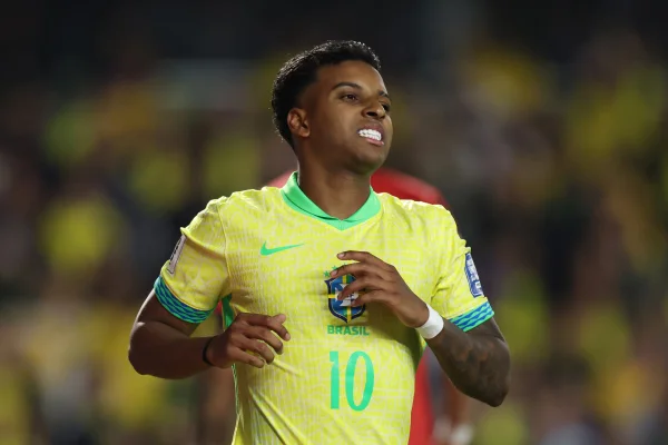 Foto colorida de Rodrygo, da Seleção Brasilera e Real Madrid - Metrópoles