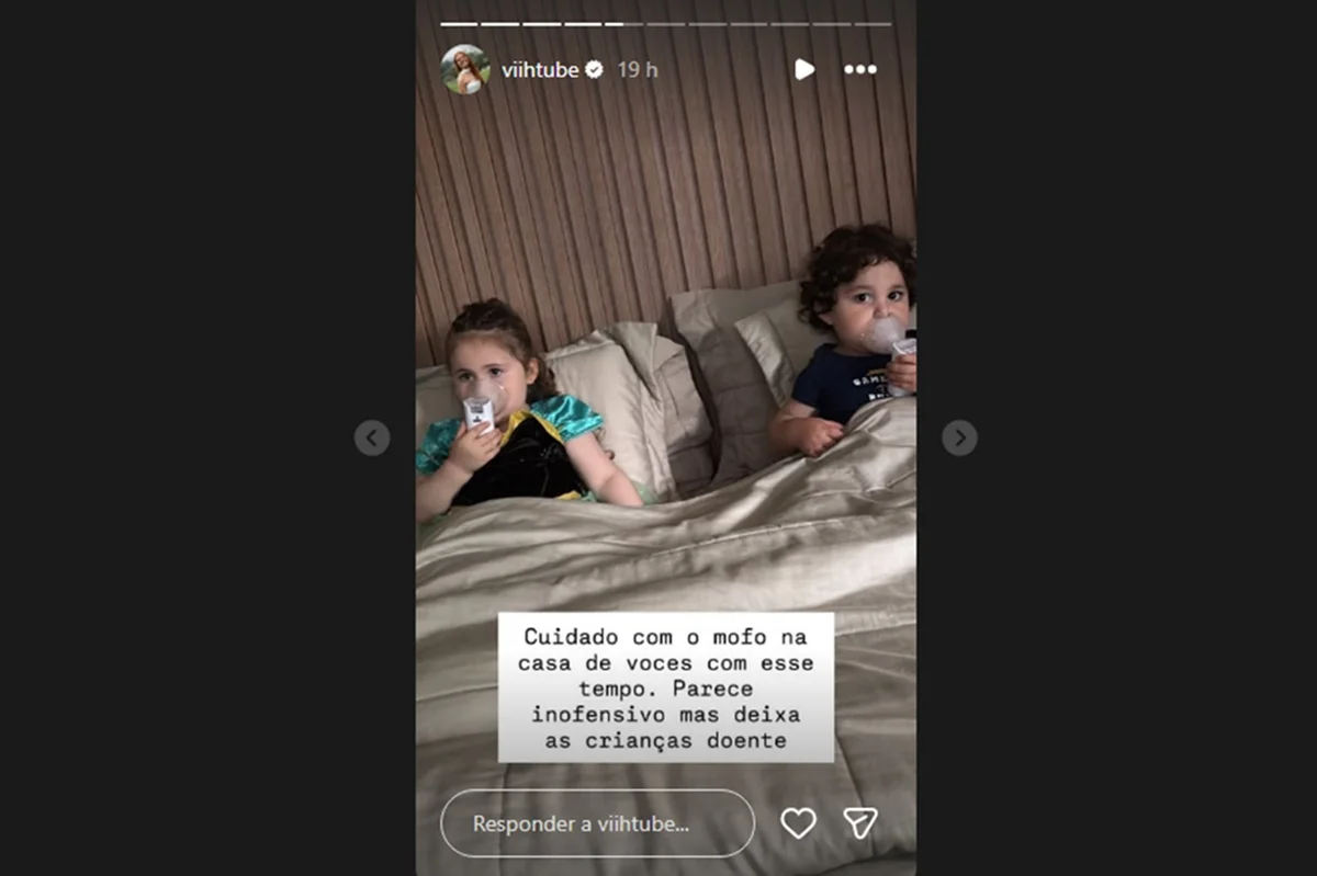 Viih Tube mostrou Lua e Ravi doentes após terem contato com mofo Viih Tube mostrou Lua e Ravi doentes após terem contato com mofo
