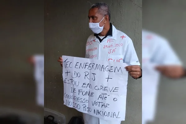 Técnico de enfermagem faz greve de fome