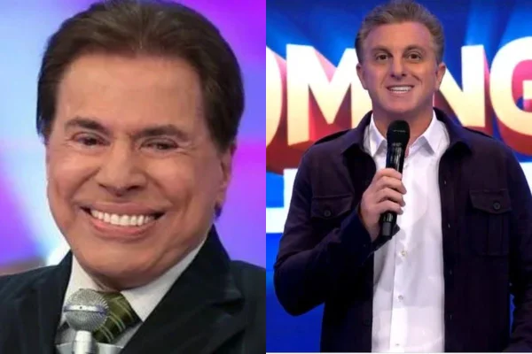 Montagem colorida de Silvio Santos e Luciano Huck - Metrópoles