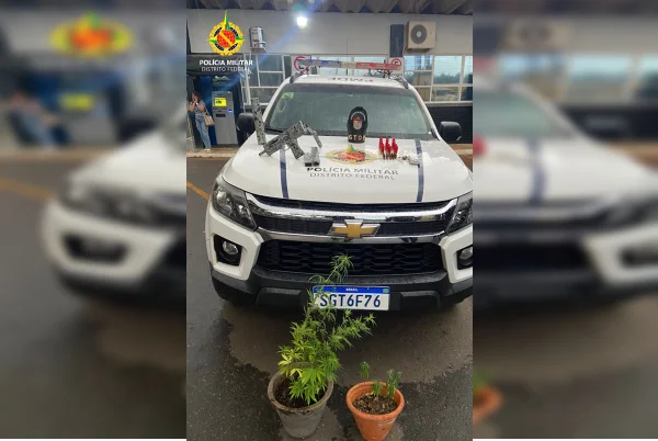 PMDF prende homem com submetralhadora e plantação de maconha em casa