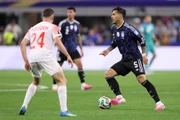 Leandro Paredes, em campo durante Jordânia x Argentina pela Copa do Mundo.
