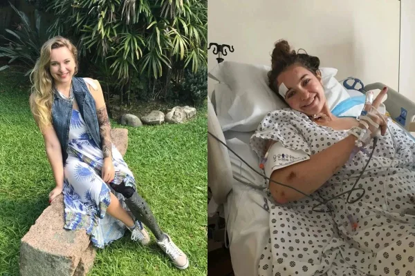 Montagem cm fotos coloridas da brasileira Luisa Janssen Harger da Silva, de 31 anos, atropelada por um trem do metrô de Nova York - Metrópoles