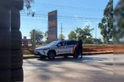 Viatura no local onde suposto recém-nascido foi encontrado carbonizado