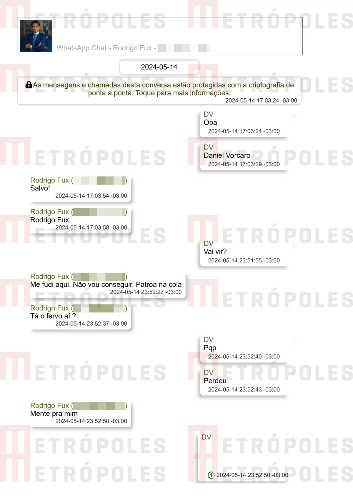 Filho de Fux ofereceu tapete vermelho a Vorcaro; veja prints das conversas - imagem 1 Filho de Fux ofereceu tapete vermelho a Vorcaro; veja prints das conversas - imagem 1