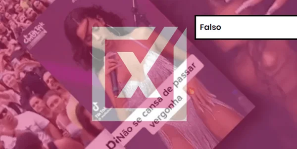 Captura de tela do TikTok com etiqueta rosa de conteúdo enganoso