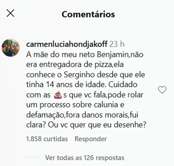 Mãe de Sérgio Hondjakoff se irrita e ameaça Gui Santana após polêmica - destaque galeria Mãe de Sérgio Hondjakoff se irrita e ameaça Gui Santana após polêmica - destaque galeria