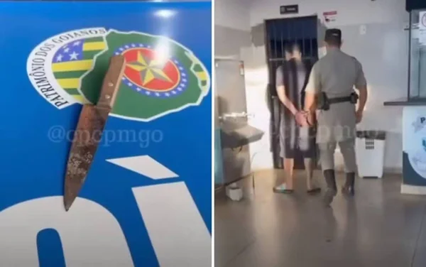imagem colorida homem preso apos matar outro a facadas briga de bar goiania