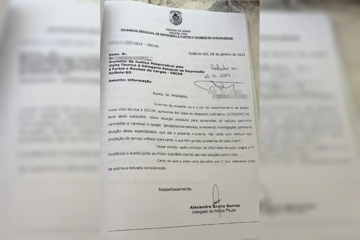 Documentos enviados à Justiça Documentos enviados à Justiça