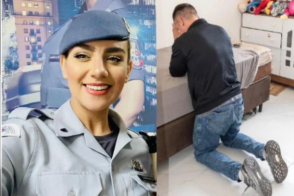 Retrato PM feminina e homem ajoelhado - Metrópoles