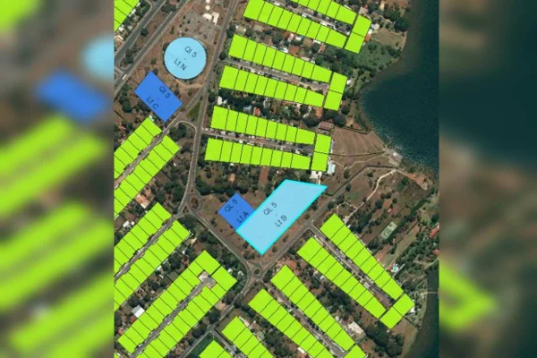 Imagem colorida de mapa de lote B da QL 05 do Lago Sul