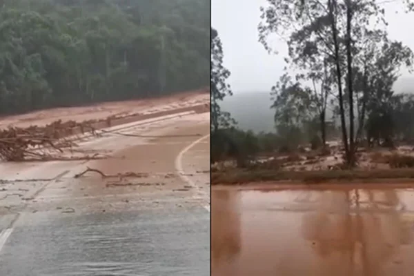Dique de barragem da Mina Pau Branco transborda em MG