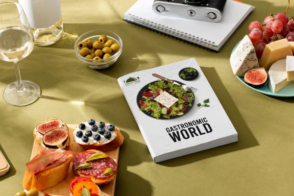 Foto colorida de um livro de gastronomia e comidas - Metrópoles