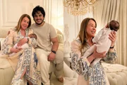 Zilu Godoi, a neta Florença e o filho Igor Camargo.