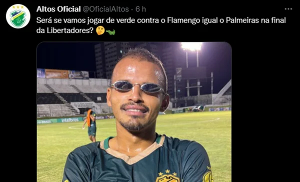 Tweet do Altos-PI sobre o confronto