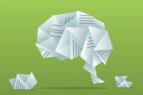 Ilustração de cérebro feito de origamis - Metrópoles