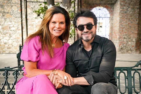 Claudia Salomão e padre Fábio de Melo