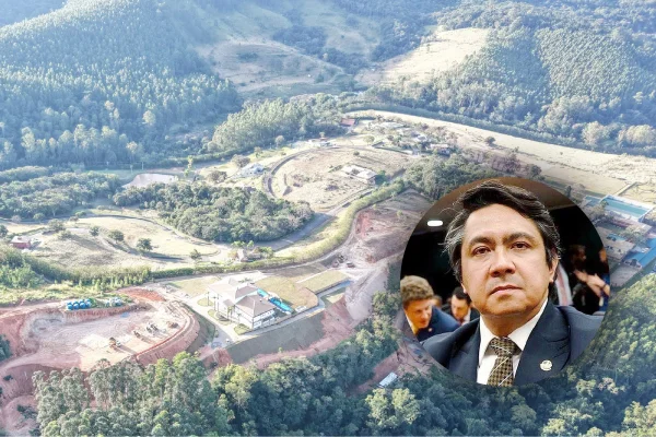 Montagem do senador Giordano no Residencial Fazenda São Silvano.
