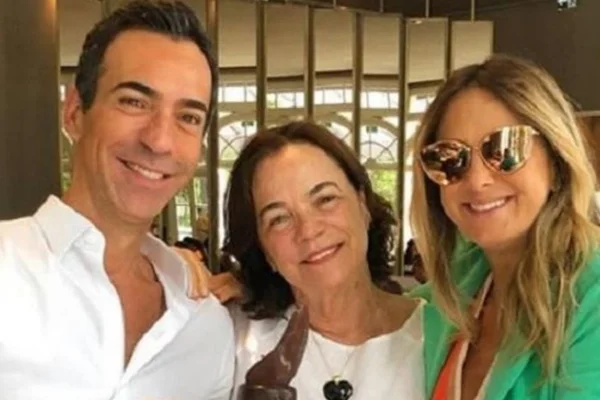 Foto colorida de Edna e Cesar Tralli