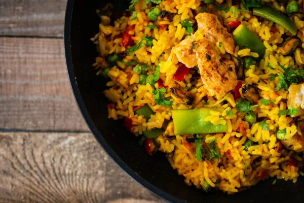 Paella de bacalhau