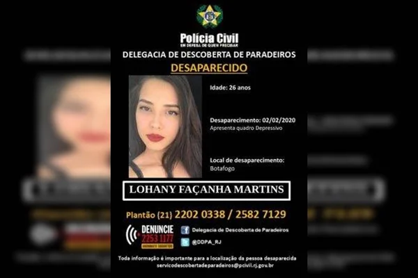 Família busca por modelo e atriz que está desaparecida no Rio