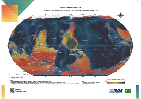 No 7/9, IBGE libera download de mapas com Brasil no centro do mundo - destaque galeria No 7/9, IBGE libera download de mapas com Brasil no centro do mundo - destaque galeria