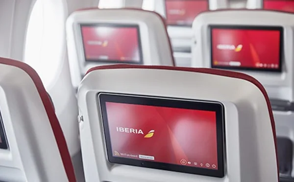 imagem colorida visor poltrona aviao iberia