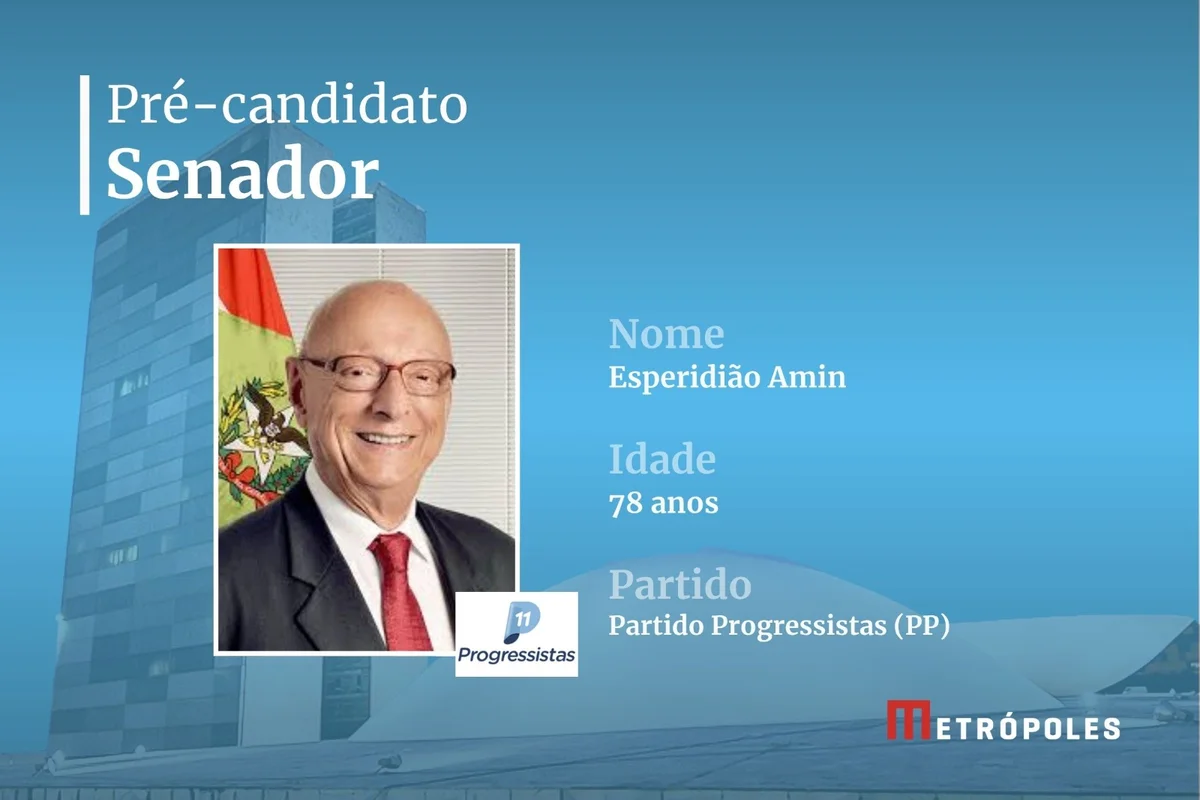 Esperidião Amin, pré-candidato ao Senado de Santa Catarina pelo PP Esperidião Amin, pré-candidato ao Senado de Santa Catarina pelo PP