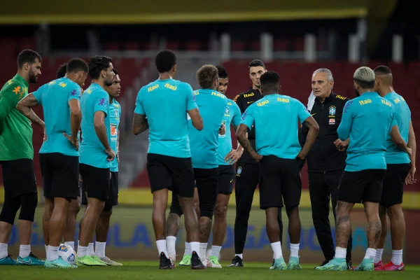 Tite e jogadores da Seleção Brasileira