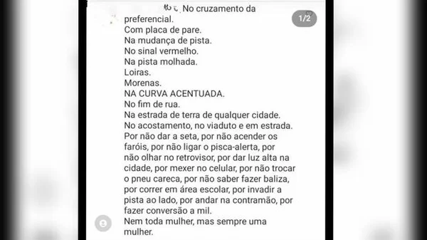 Jovem satirizou estupro