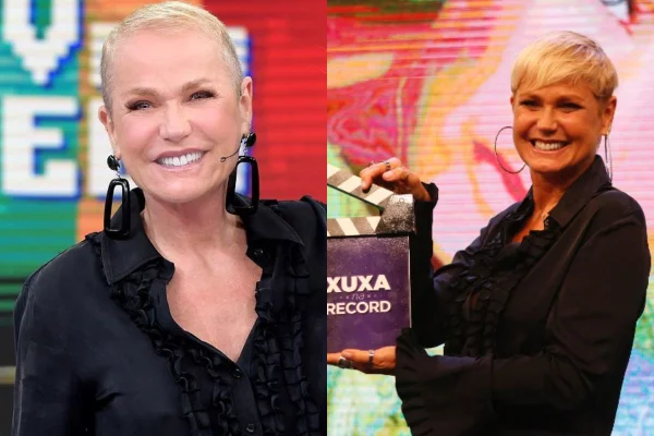 Xuxa repete, na Globo, look usado para assinar contrato com a Record