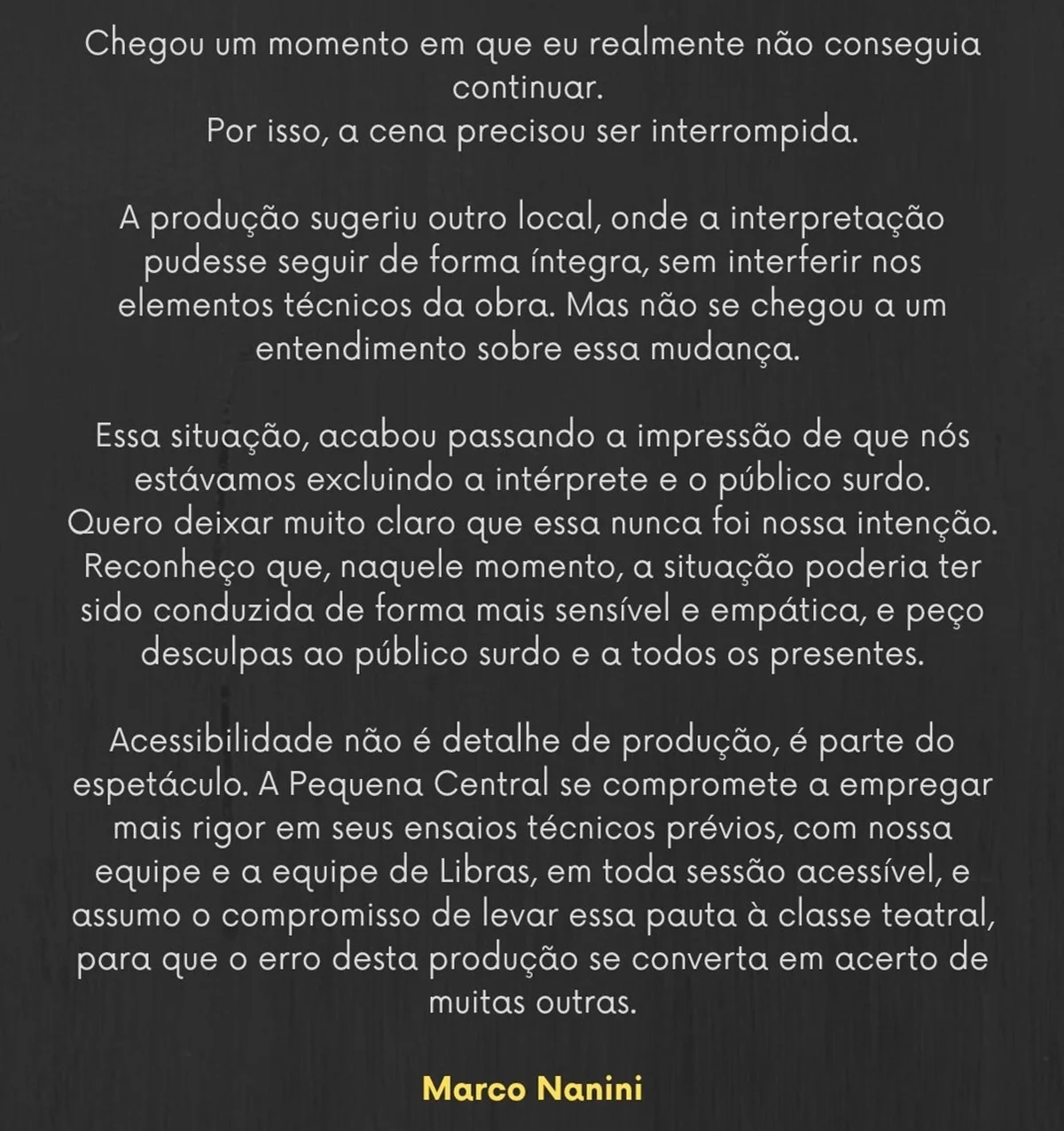 Marco Nanini detalhou a treta com a intérprete de Libras e pediu desculpas Marco Nanini detalhou a treta com a intérprete de Libras e pediu desculpas