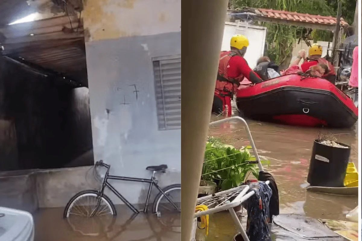 Fortes chuvas provocam alagamento de 100 casas no interior de São Paulo