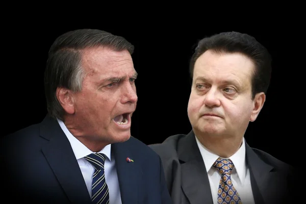Montagem mostra Jair Bolsonaro e Gilberto Kassab
