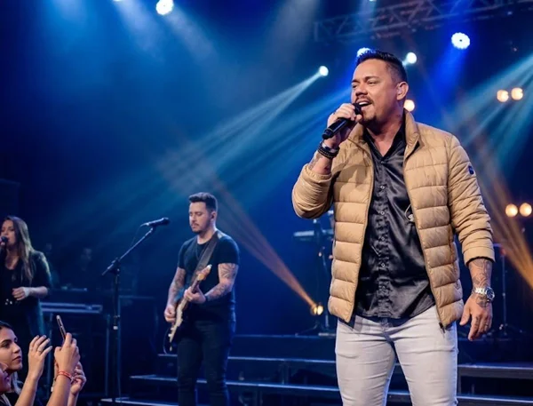 cantor se apresentando em show