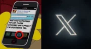 Episódio em que Homer Simpsons utiliza um rede social que tem um "X" como logo