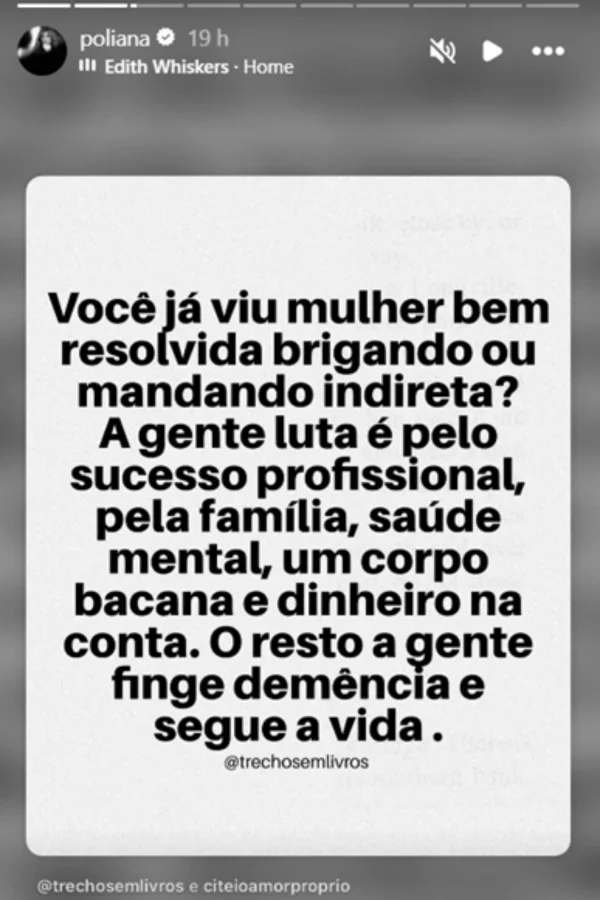 Reflexão de Poliana Rocha sobre mulher bem resolvida repercute - destaque galeria