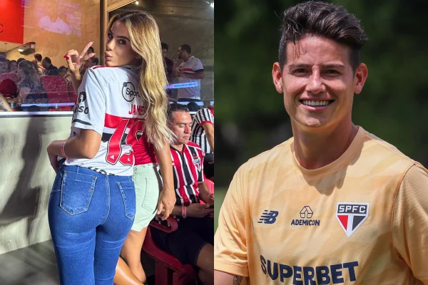 Montagem com fotos de Key Alves e James Rodriguez - Metrópoles