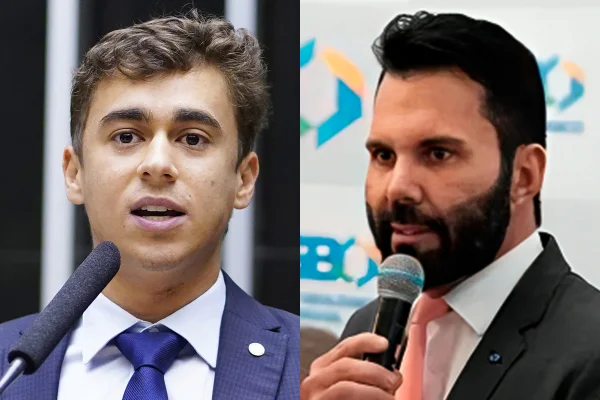 Deputado Nikolas Ferreira e o presidente do SGB, Inácio Cavalcante Melo