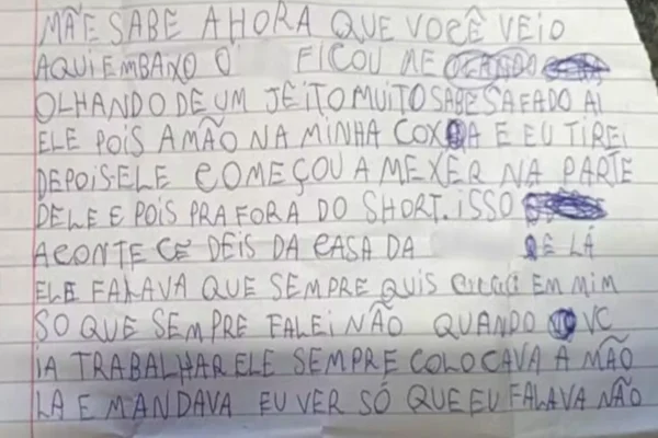 Menina de 9 anos denúncia abusos de padrasto por meio de carta - Metrópoles
