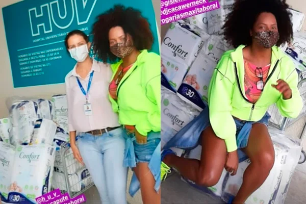 Adriana bombom faz doações a hospital
