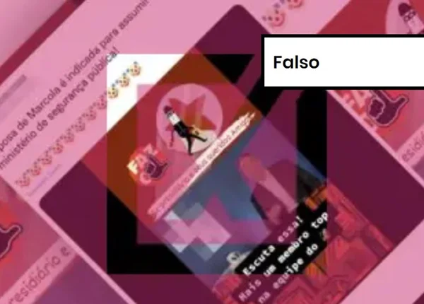 Imagem colorida de postagem falsa sobre indicação de ministério do governo Lula
