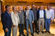 Presidente nacional do Republicanos, Marcos Pereira; Celina Leão; Ibaneis Rocha; Gustavo Rocha; empresário Leonardo Valverde; Wellington Luiz e Hermeto